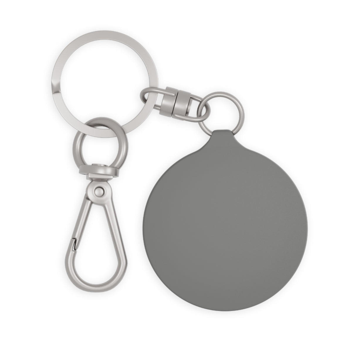 Tismtastic Logo Keyring Tag — Black background Round Metal Keychain with Carabiner Clip