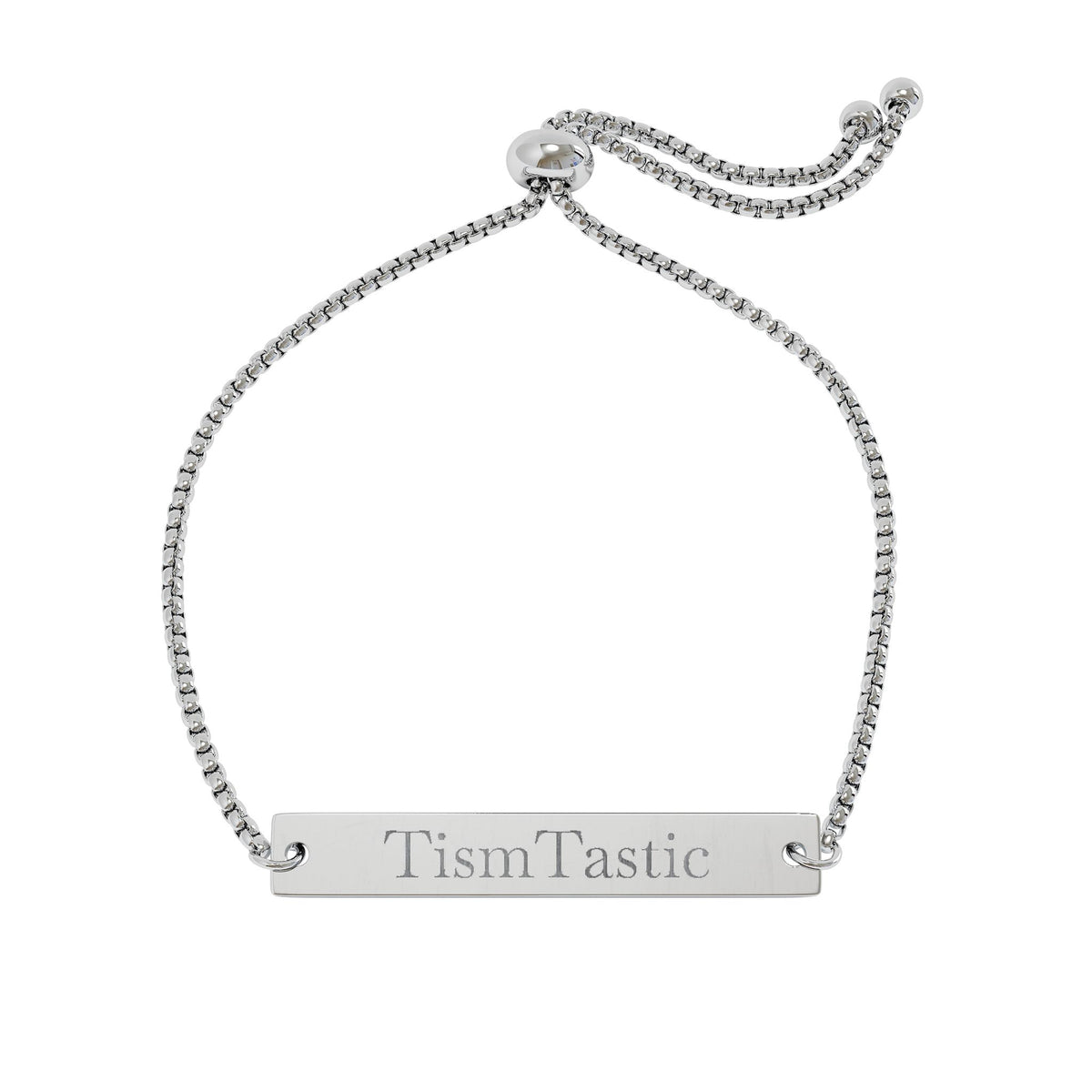 Personalized Flat Bar TismTastic Bracelet — Adjustable Engraved Nameplate