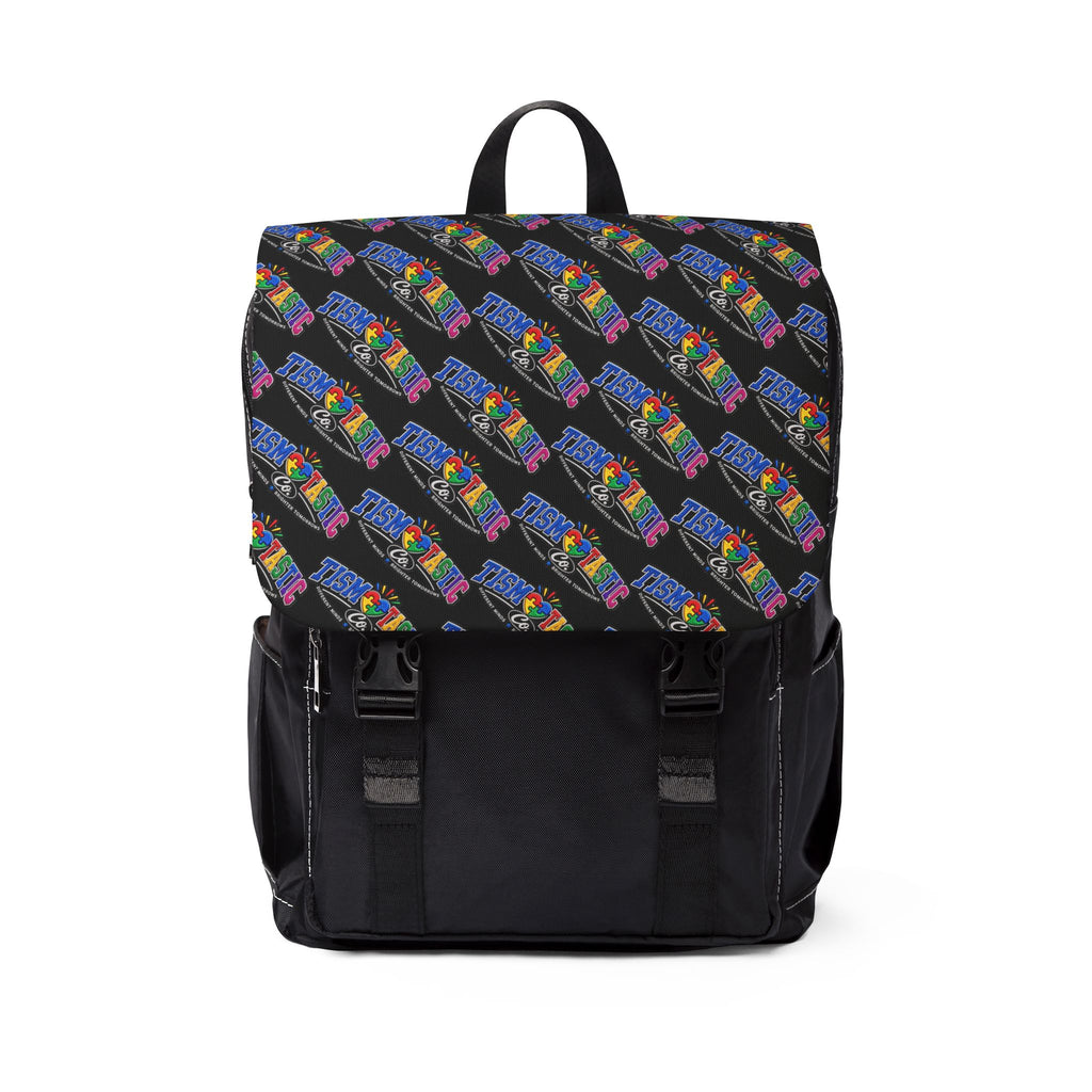 Rainbow TismTastic Logo Backpack — Casual Shoulder Backpack