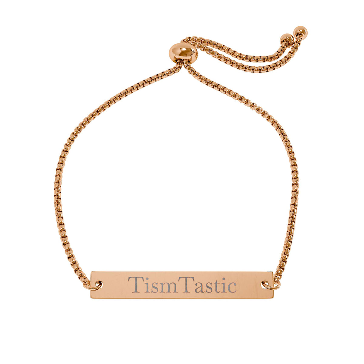 Personalized Flat Bar TismTastic Bracelet — Adjustable Engraved Nameplate